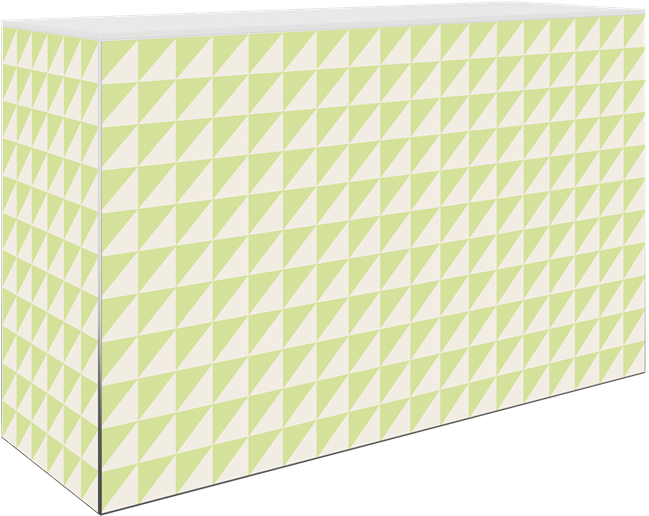 Art Series Service Bar Counter - Triangle Splice - White Top - 60 x 180 x 110cm H
